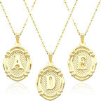 Oval Çerçeve Harf Altın Kolye / 14 Ayar