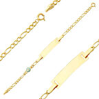 Mavi Nazar Boncuk Altın Çocuk Künye Bileklikk