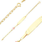 Kalp Mineli Çocuk Künye Bileklik