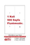 A1-2304 500 A4 Lazer Etiket 105 × 140 mm 1 A4 Sayfada 4 Etiket