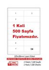 A1Etiket Tw-2514 500 A4 Sayfa Lazer Etiket  105 x 38 mm 1 A4 Sayfada 14 Etiket