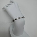 Özel Seri Silver Kare Taş Detay Kelepçe Bileklik - Silver