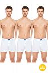 Erkek Rahat ve Konforlu Havlu Bel Pamuklu Düğmeli Boxer 3'lü Paket