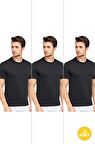 Erkek Slim Fit Sıfır Yaka Fanila T-Shirt 3'lü Paket