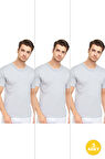 Erkek Slim Fit Sıfır Yaka Fanila T-Shirt 3'lü Paket