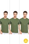 Erkek Slim Fit Sıfır Yaka Fanila T-Shirt 3'lü Paket