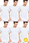 Erkek Slim Fit Sıfır Yaka Fanila T-Shirt 6'lı Paket