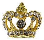 Taç Kristal Taşli Büyük Altin 2.5x3 Cm ( 10 Adet )