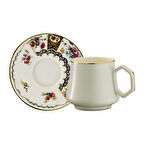 Sandro Moreno 1453 Antik Rose Double Geometrik Gold 12 Parça 6 Kişilik Kahve Fincan Takımı 120 ml