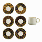Sandro Moreno 1453 Kariye Yüzük Gold 12 Parça 6 Kişilik Kahve Fincan Takımı 90 ml