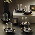 Sandro Moreno 1898 Davinci Siyah 12 Parça 6 Kişilik Çay Seti 150 ml