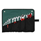 Loas LSTAC10-C Anahtar Asma ve Taşıma Bez Alet Çantası (Fermuarlı Dış Cep) (4-24 mm)