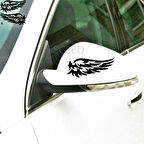 Siyah Araba Aksesuarları Melek tüy kanatları dikiz Araba Sticker