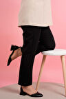 Kadın Dar Kalıp Havuç Pantolon Bel Lastikli Pantolon Siyah