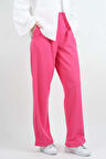 Tesettür Pantolon Double Mira Cepli Palazzo Pantolon Pembe