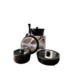 Falez Aurıs 8 Parça Akıllı Tencere Set Siyah