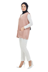 Düğmeli Pudra Merserize Yelek