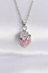 HediyeMarketim  Çelik Zincir Gümüş Renk Pembe Zirkon Taşlı Rapunzel Kolye