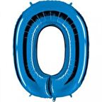 0 Rakam Mavi Folyo Balon 40 inç 100 cm