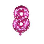 8 Rakam Pembe Kalpli Folyo Balon