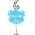 7 li Balon Demeti 4 Gümüş Mavi Balon