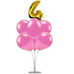 7 li Balon Demeti 4 Gold Pembe Balon