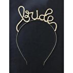 Elmas Taşlı Brıde Metal Taç Gümüş