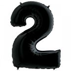 2 Rakam Siyah Folyo Balon 40 inç 100 cm