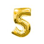 5 Rakam Altın Folyo Balon 40 inc 100 cm