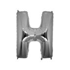 H Harf Gümüş Folyo Balon 40 inc 100 cm