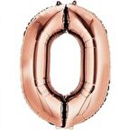 0 Rakam Rose Gold Folyo Balon 72 cm