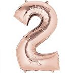 2 Rakam Rose Gold Folyo Balon 72 cm