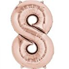 8 Rakam Rose Gold Folyo Balon 72 cm