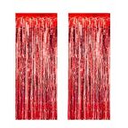 Metalize Kırmızı Arka Fon Süs 100-230 cm