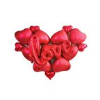 Kalpli Kırmızı Love Balon Set