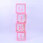 Şeffaf Kutu Gırl Yazılı Pembe Harf Pembe  25 cm