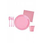 Pembe Plastik Parti Seti 25 Kişilik