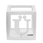 Şeffaf Kutu Harf Beyaz Ü