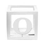 Şeffaf Kutu Harf Beyaz O