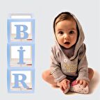 Şeffaf Kutu Bir Yazılı Harf Mavi 25 cm