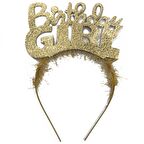 Bırthday Gırl Gold Yazılı Metal Taç