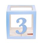 Şeffaf Kutu Rakam Mavi 3