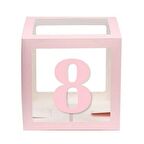 Şeffaf Kutu Rakam Pembe 8