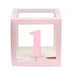 Şeffaf Kutu Rakam Pembe 1