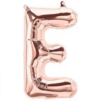 E Harfi Rose Gold Folyo Balon 34 inç 80 cm