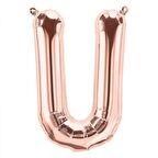 U Harf Rose Gold Folyo Balon 40 inc 100 cm