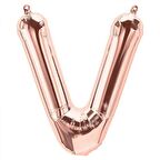 V Harf Rose Gold Folyo Balon 40 inc 100 cm