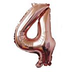 4 Rakam Rose Gold Folyo Balon 40 inç 100 cm