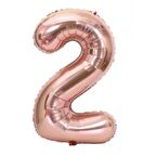 2 Rakam Rose Gold Folyo Balon 40 inç 100 cm