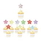 Yıldız Makaron Renkli Parti Kürdanı 10 lu